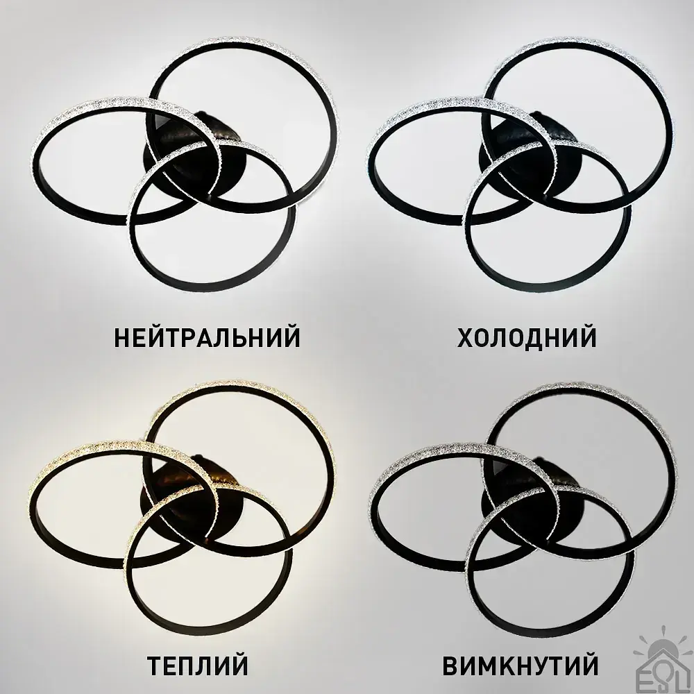 Керована світлодіодна люстра VITA 80W 3R-APP-500x130-BLACK/WHITE/CLEAR ESLLSE - фото 3