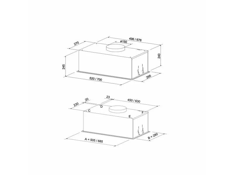 Витяжка вбудована ELEYUS NAVIS 700 LED 52 BL - фото 3