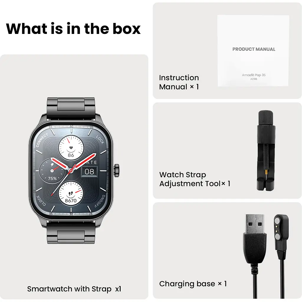 Смарт-годинник Amazfit Pop 3S Metal Black [107170] - фото 10