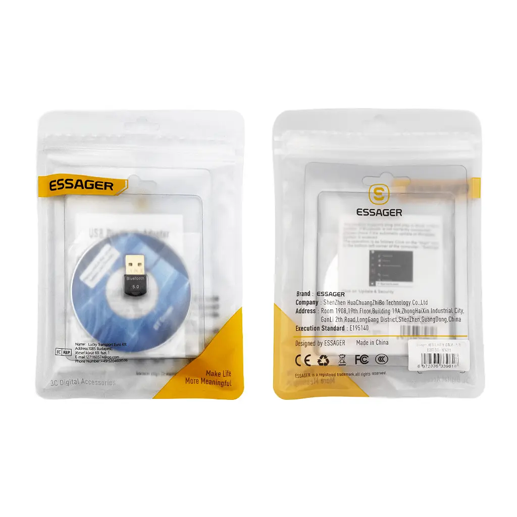 Bluetooth-адаптер ESSAGER Mini BT5. 0 Adapter чорний - фото 2
