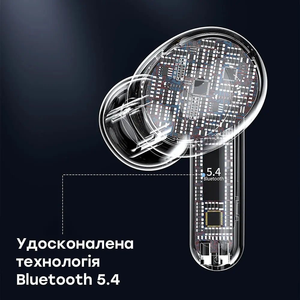 Бездротові навушники Choetech BH-T17 Black TWS, Bluetooth 5.4, ANC+ENC (43-00136) - фото 7