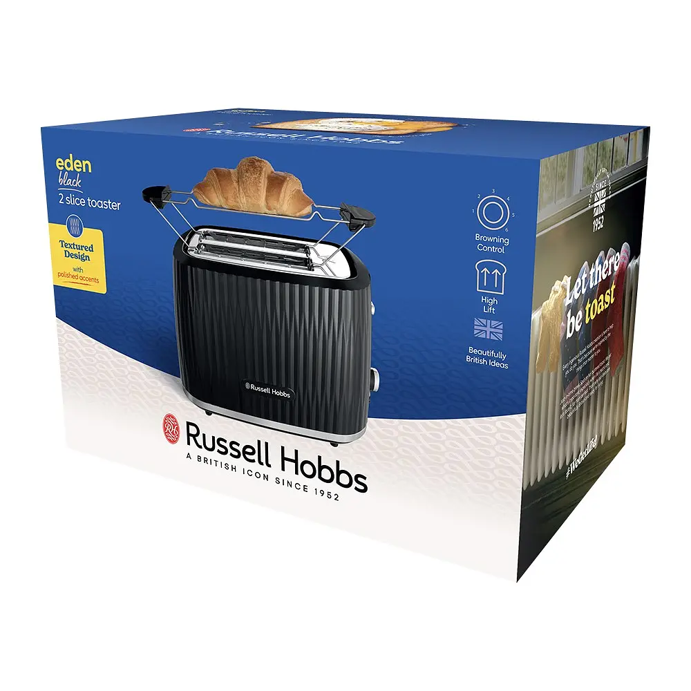 Тостер Eden 800Вт, пластик, подогрев, разморозка, черный Russell Hobbs kuh0014917 - фото 7