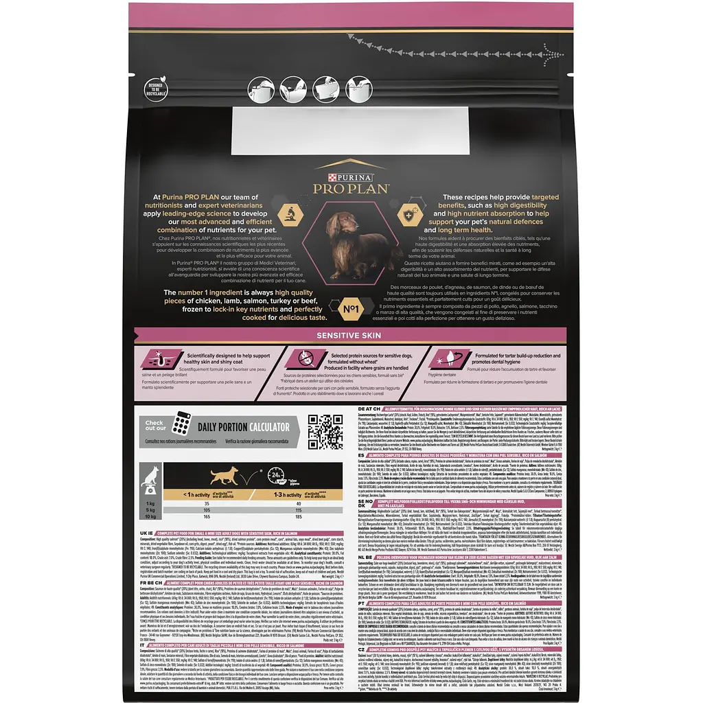 Сухий корм Purina Pro Plan Small & Mini Adult 1+ Sensitive Skin для дорослих собак дрібних порід з чутливою шкірою з лососем 3 кг (12272215) - фото 4