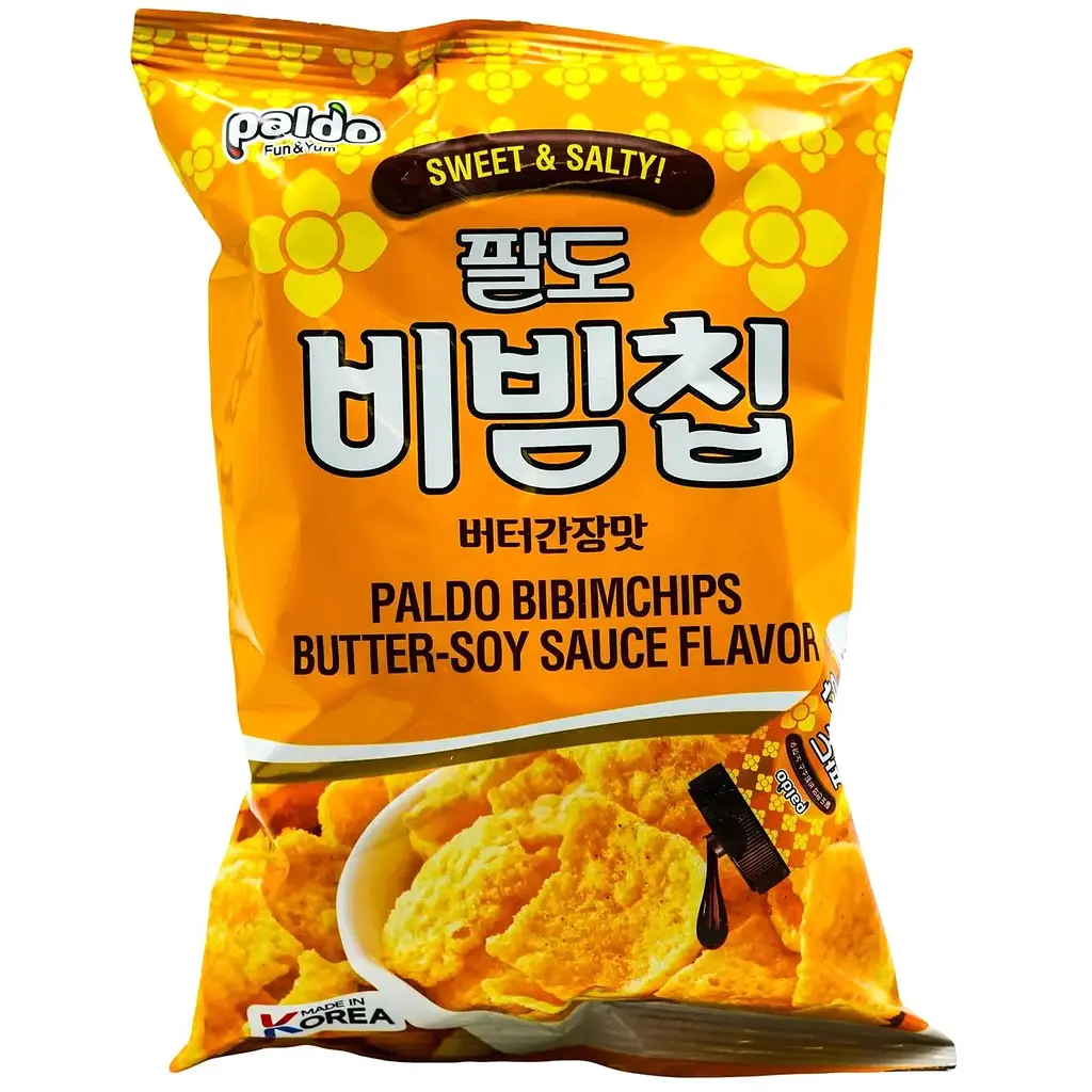 Чипси кукурудзяні Paldo Bibimchips зі смаком вершкового масла та соєвого соусу 80 г - фото 2