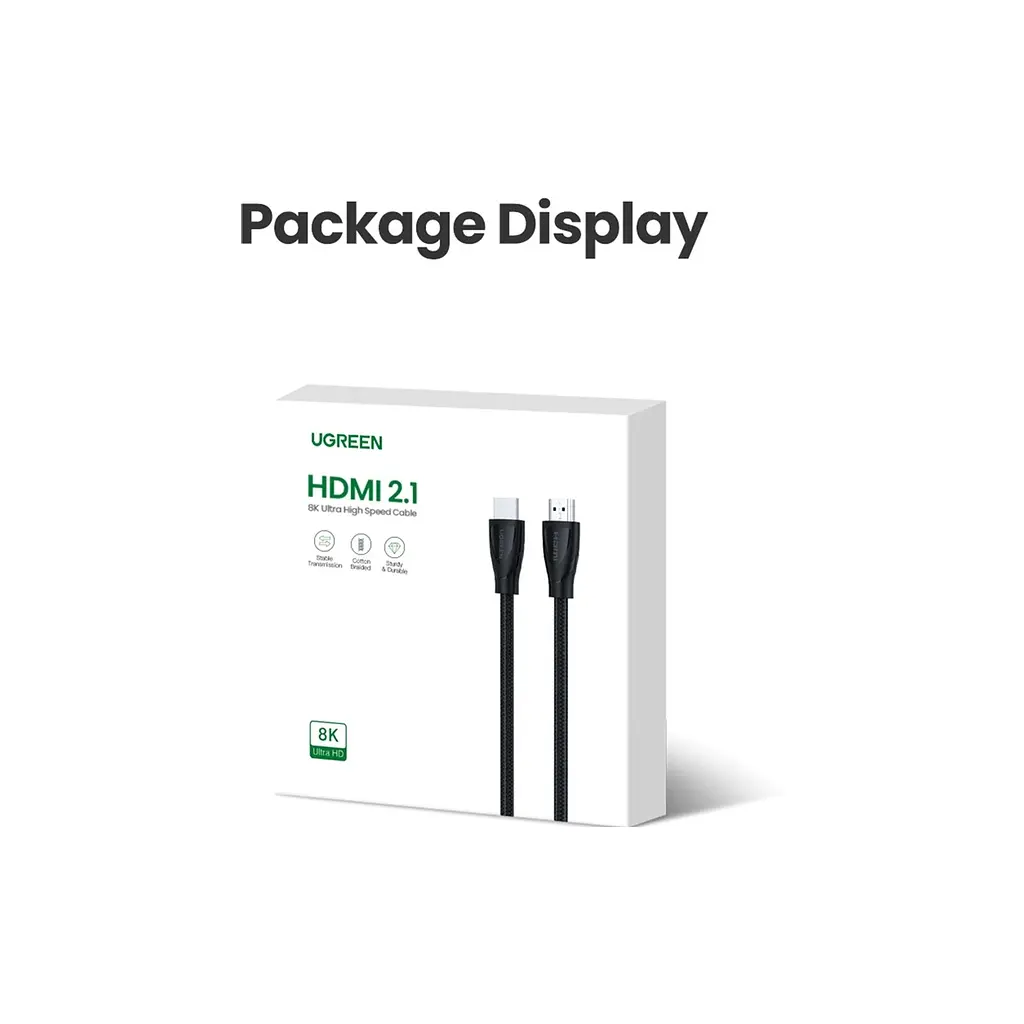 Кабель мультимедійний HDMI M to HDMI M 2.0m braided HD140 black Ugreen (80403) - фото 6