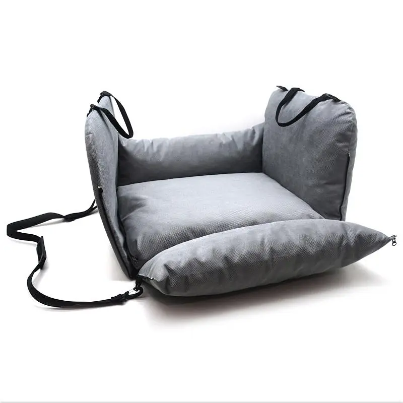 Автокрісло сумка-переноска лежак Zoo-hunt Бліць для котів та малих порід собак 50х60х42 см сіра - фото 4