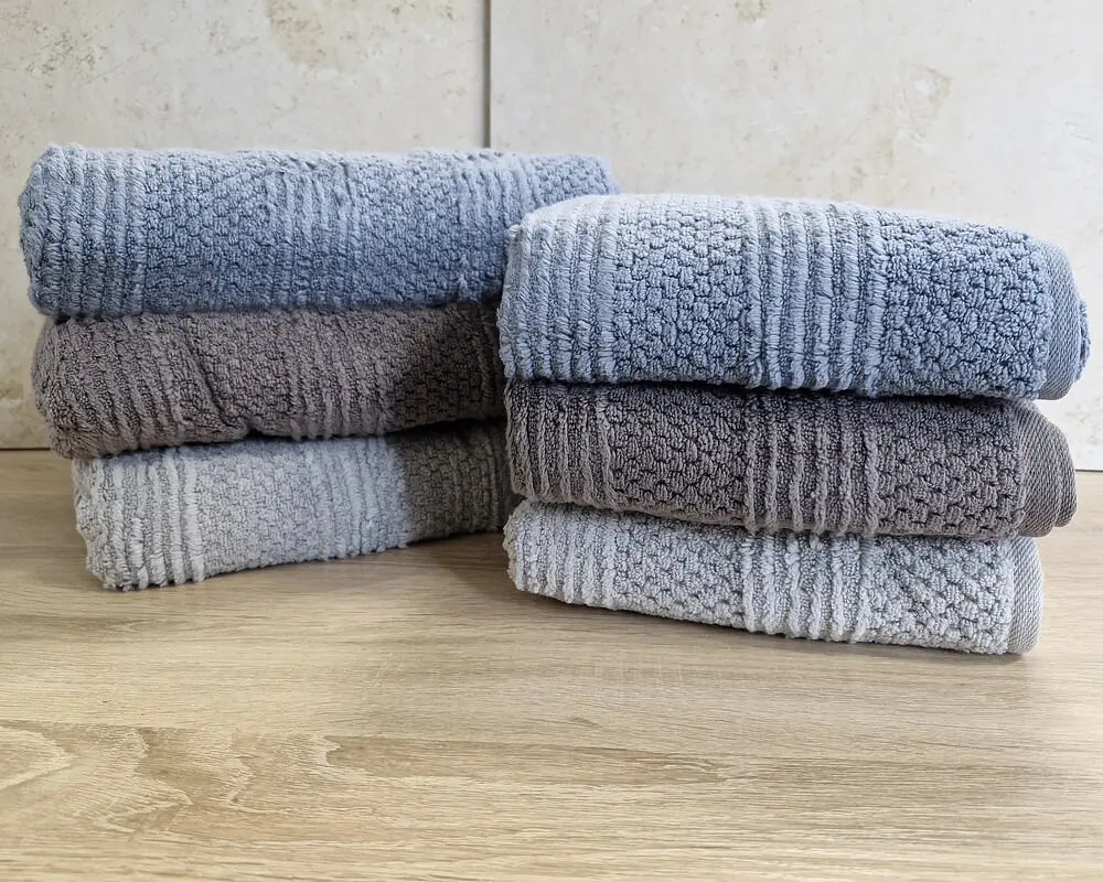 Набір турецьких махрових рушників Cestepe MicroCotton Premium 3 штуки 50x90 + 3 штуки 70х140 Nesha щільність 600 г/м2 - фото 5