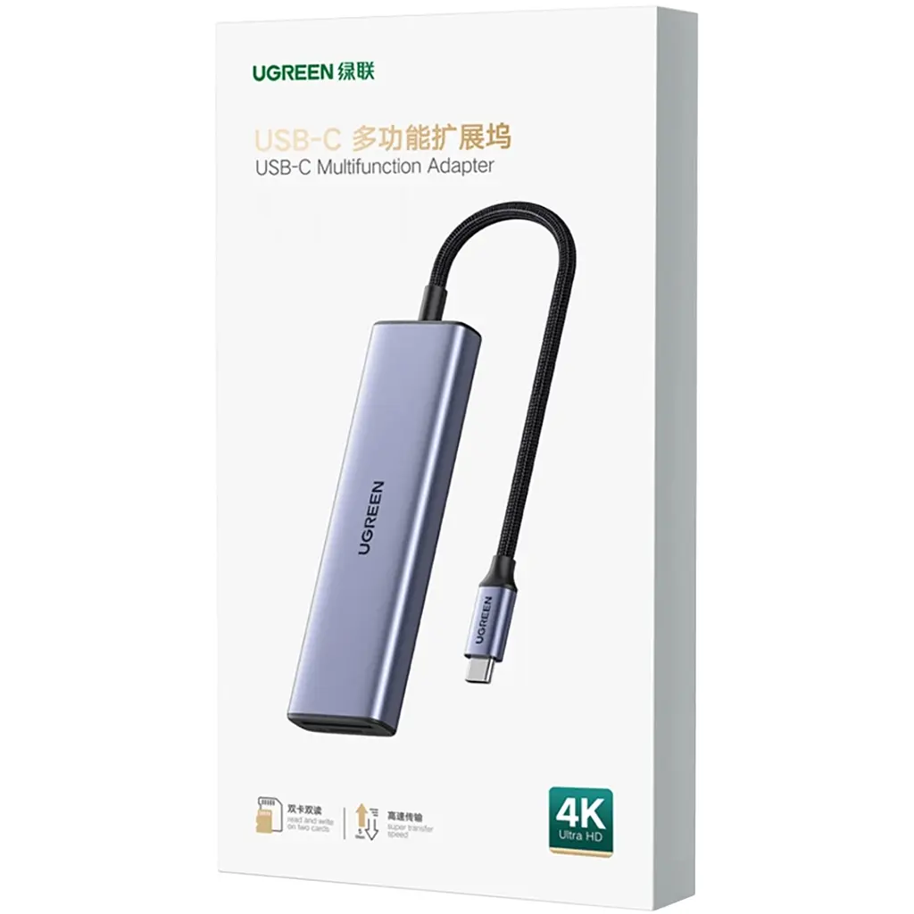Док-станція USB3.0 Type-C --> HDMI 4K30Hz/3xUSB-А 3.0/Type-C/PD 100W 6-in-1 CM511 Ugreen - фото 3