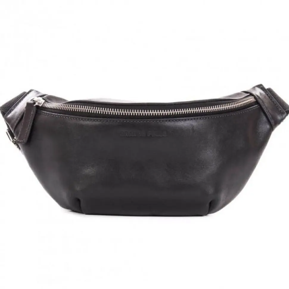 Жіноча шкіряна сумка-бананка GRANDE PELLE 11×26×7 см sum0026373 - фото 3