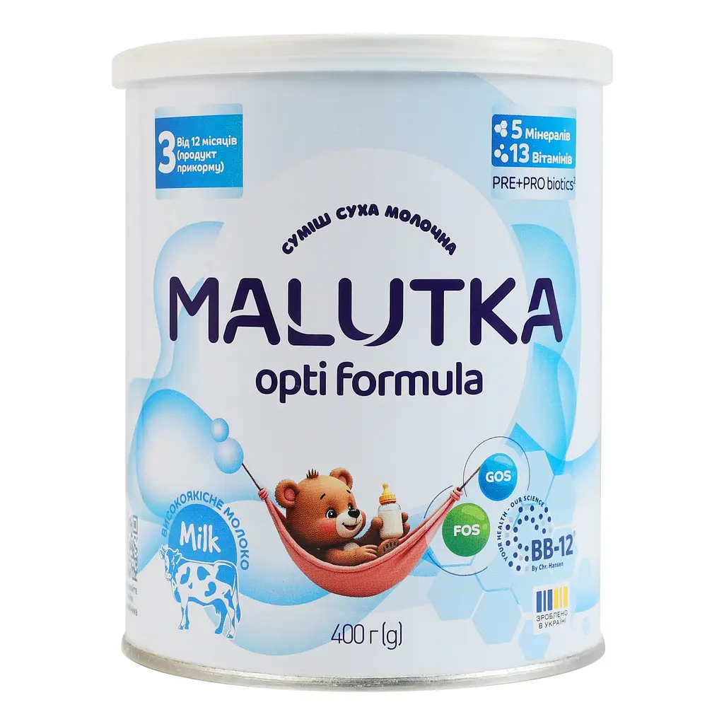 Суміш молочна суха Malutka Opti formula 3 для дітей від 12-ти місяців 400 г - фото 2