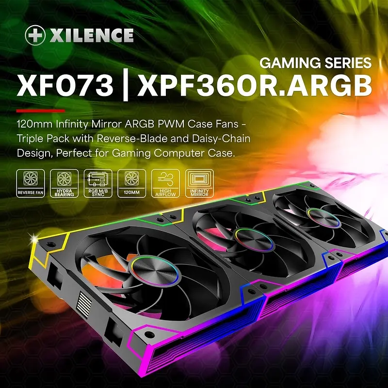 Вентилятор для корпуса 120mm*3 Xilence GAMING XPF360R.ARGB PWM REVERSE - фото 7