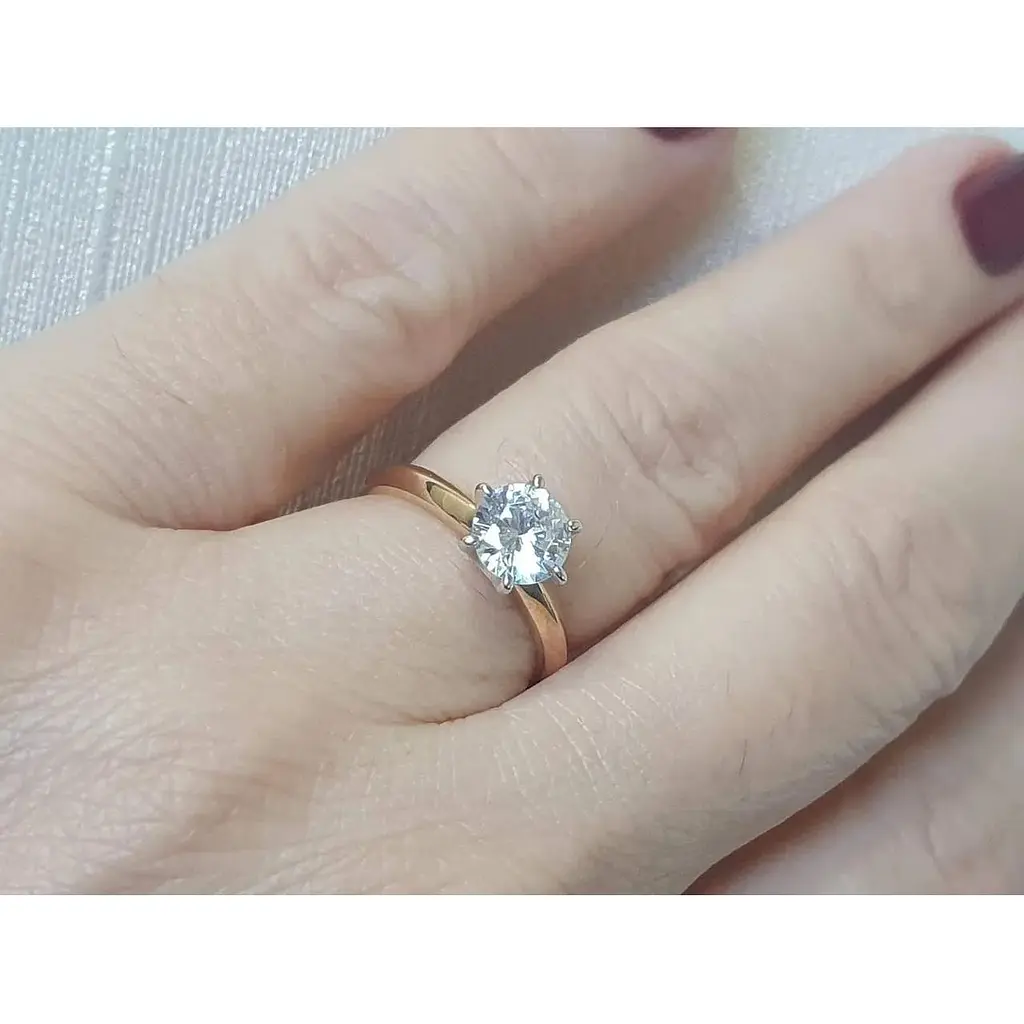 Золотое кольцо Харьковская ювелирная фабрика с фианитом. 700402 16,5 - фото 2