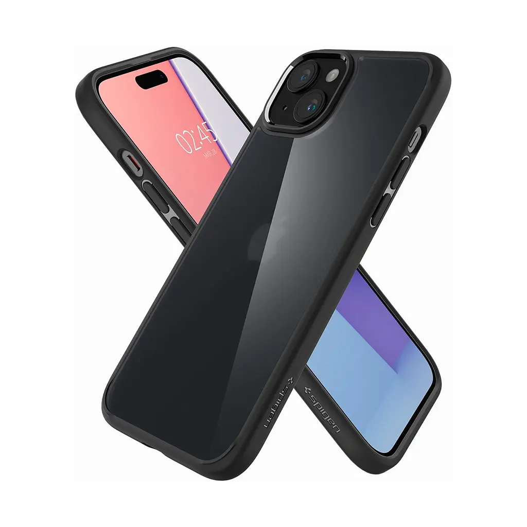 Чехол Spigen Ultra Hybrid для iPhone 15 Plus Frost Black (ACS06656) + защитное стекло - фото 10