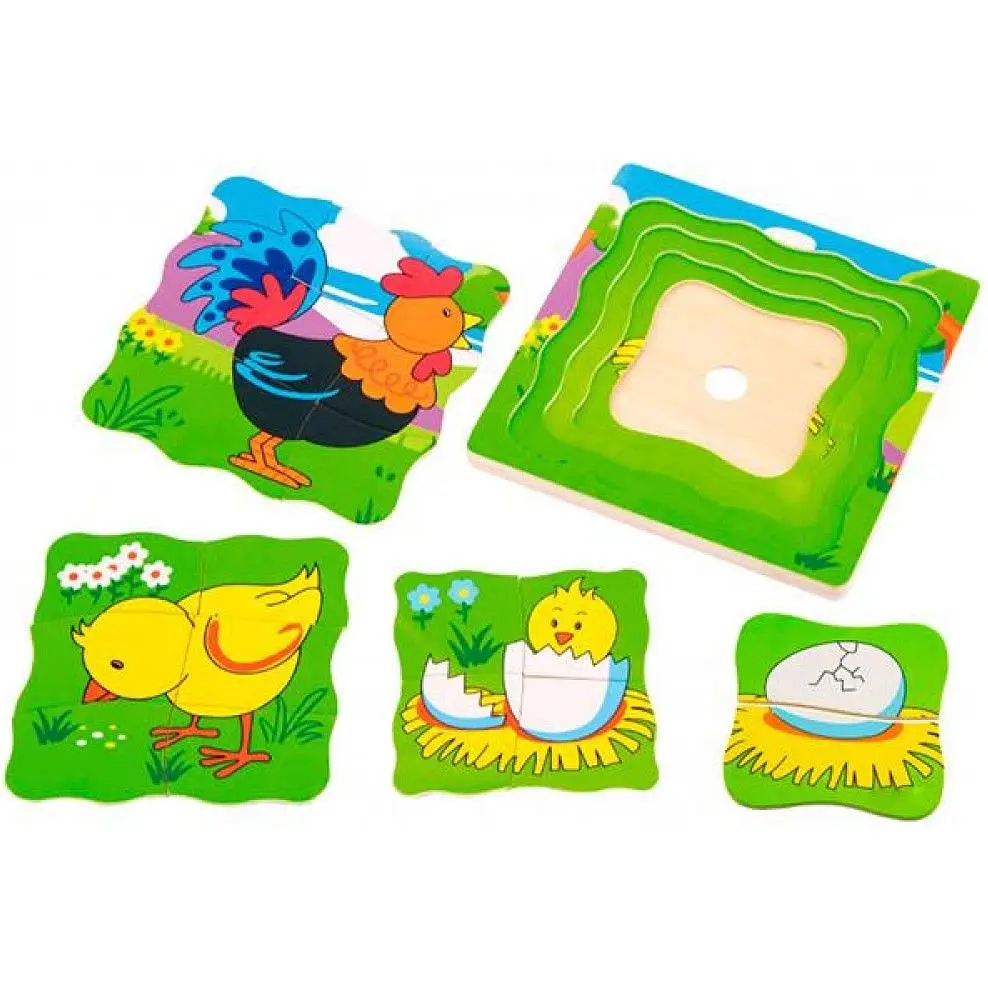 Дерев'яний багатошаровий пазл Viga Toys Півник (50113) - фото 3