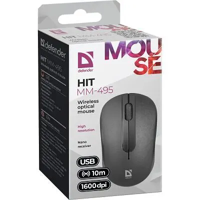 Компьютерная мышка Defender Hit MM-495 Wireless Black (52495) - фото 3