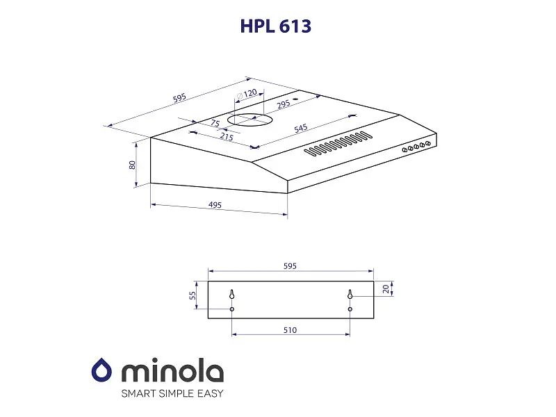 Витяжка Minola HPL 613 WH - фото 4