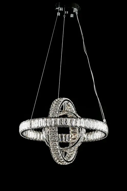 Хромована LED-люстра Splendid Ray LD8886/500/3B LED (WT), 50 см з трьома кришталевими кільцями - фото 2