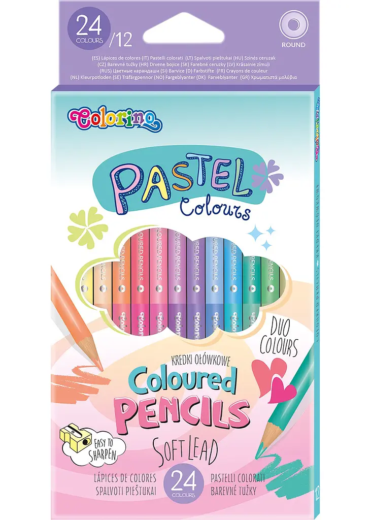 Набір олівців 24 кольора COLORINO Pastel Duo Colors двосторонніх (87737PTR) - фото 3