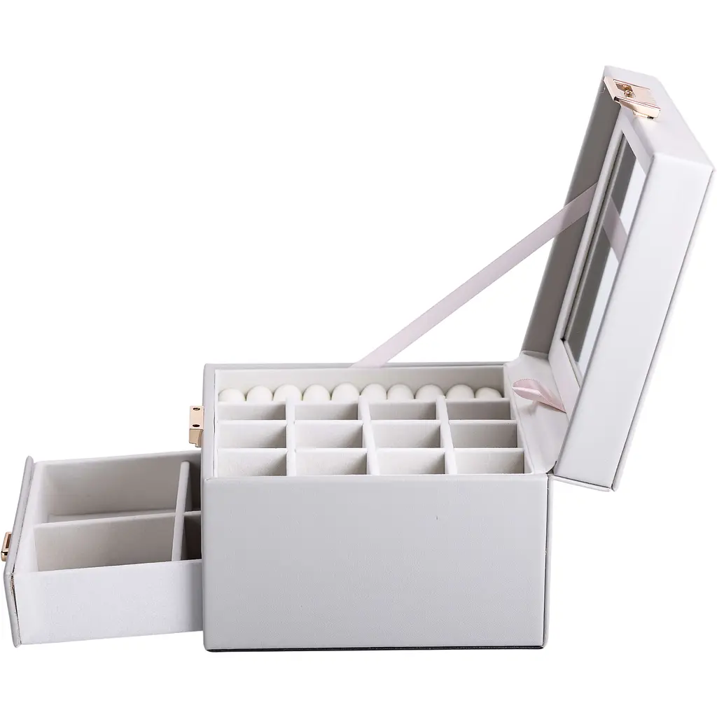 Органайзер для прикрас Yiwu з накидним замком 16x16x12 см сірий HP-5-2G - фото 4