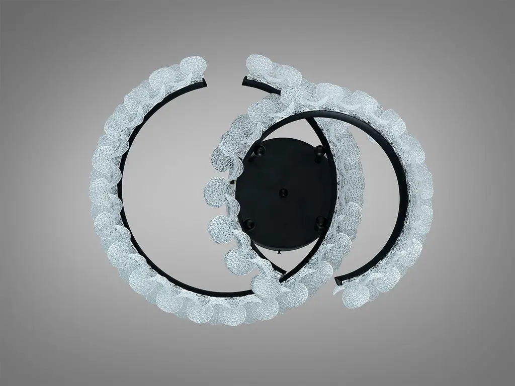 Сучасна стельова LED люстра Diasha 2511/500+400BK чорна 80W з пультом 14 м2 - фото 4
