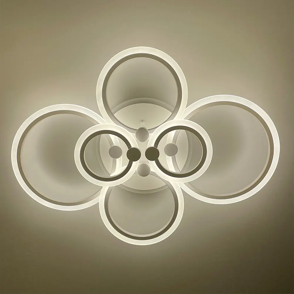 Светодиодная люстра Senta на 6 колец в белом корпусе Line.F A 2374/6 RGB WT - фото 5