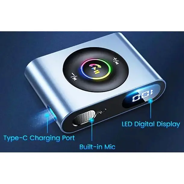 Автомобільний ФМ-блютуз-модулятор Joyroom JR-CB1 Bluetooth ресивер-приймач аудіоадаптер чорний - фото 4