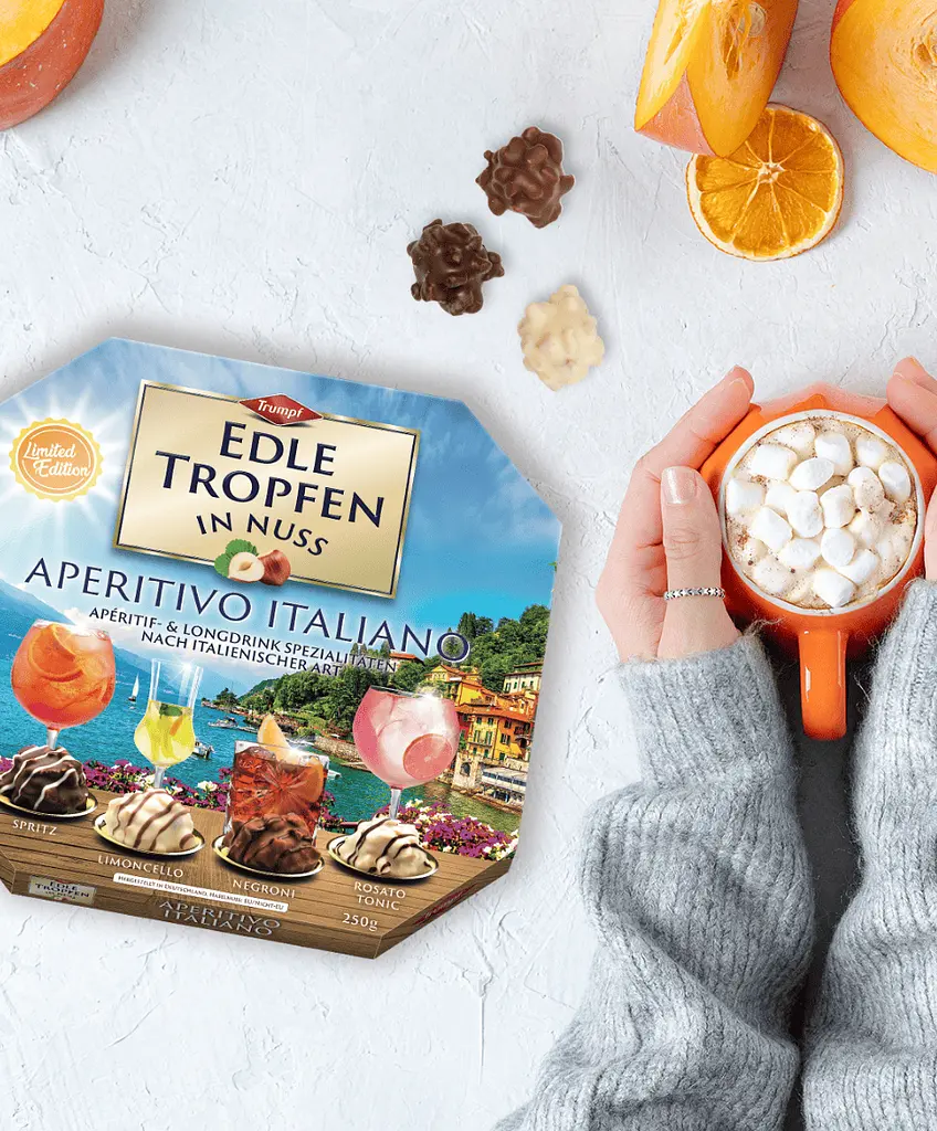 Шоколадні цукерки Trumpf Edle Tropfen in Nuss Aperitivo Italiano з лікерами 250г - фото 4