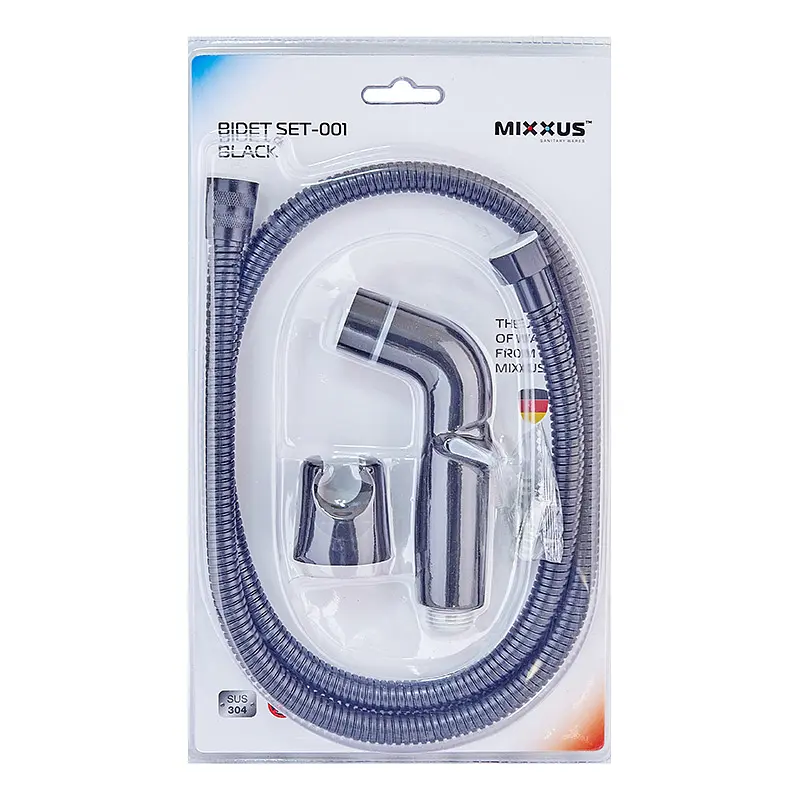 Гігієнічний гарнітур Mixxus Bidet SET-001 120 см black LE2774, Чорний матовий - фото 3
