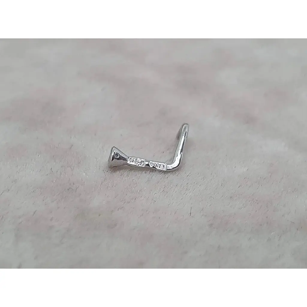 Золотая серьга-пирсинг Астор в нос с бриллиантом. 1122524Р_Б - фото 4