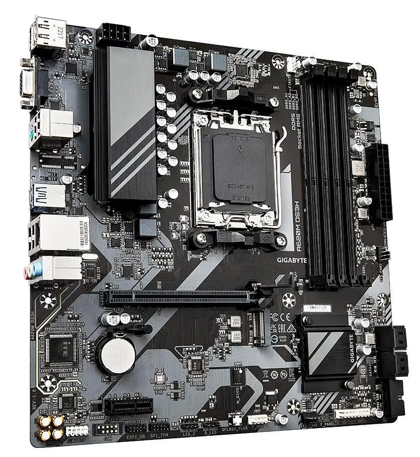 Материнська плата Gigabyte A620M DS3H (A620M DS3H) (Socket AM5, AMD A620, Micro-ATX) - фото 2