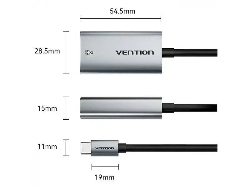 Мережева карта Vention USB Type-C to RJ-45 Gray (CFPHB) - фото 8