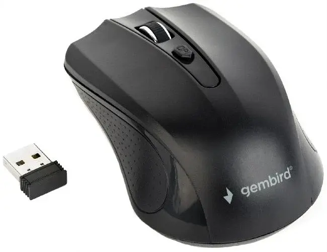 Миша Gembird MUSW-4B-04 бездротова, чорний, dpi:1600, USB, 2xAAА (MUSW-4B-04)