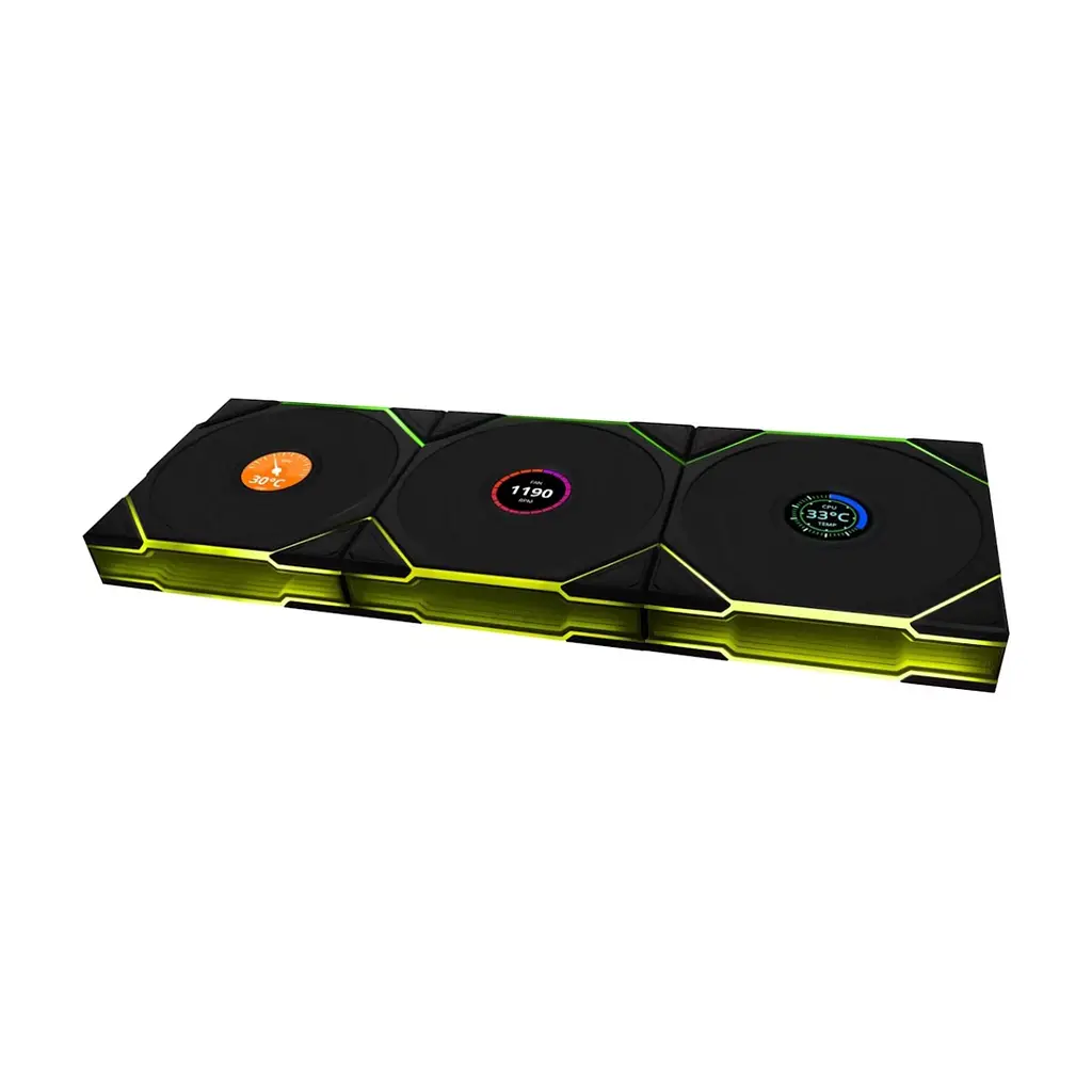 Кулер до корпусу Lian Li UNI Fan TL WIRELESS LCD 120-3, Black (G99.12TLLCD1W3B.00) - фото 3