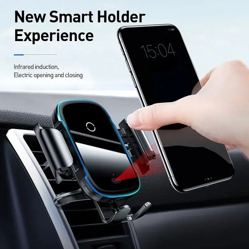 Держатель BASEUS Auto Lock Light Electric Holder with Wireless Charger 15W (WXHW03-01) - фото 2