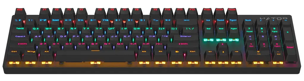 Клавіатура HATOR Starfall Rainbow Origin Red RGB USB Black (HTK-608) Б/в - фото 2