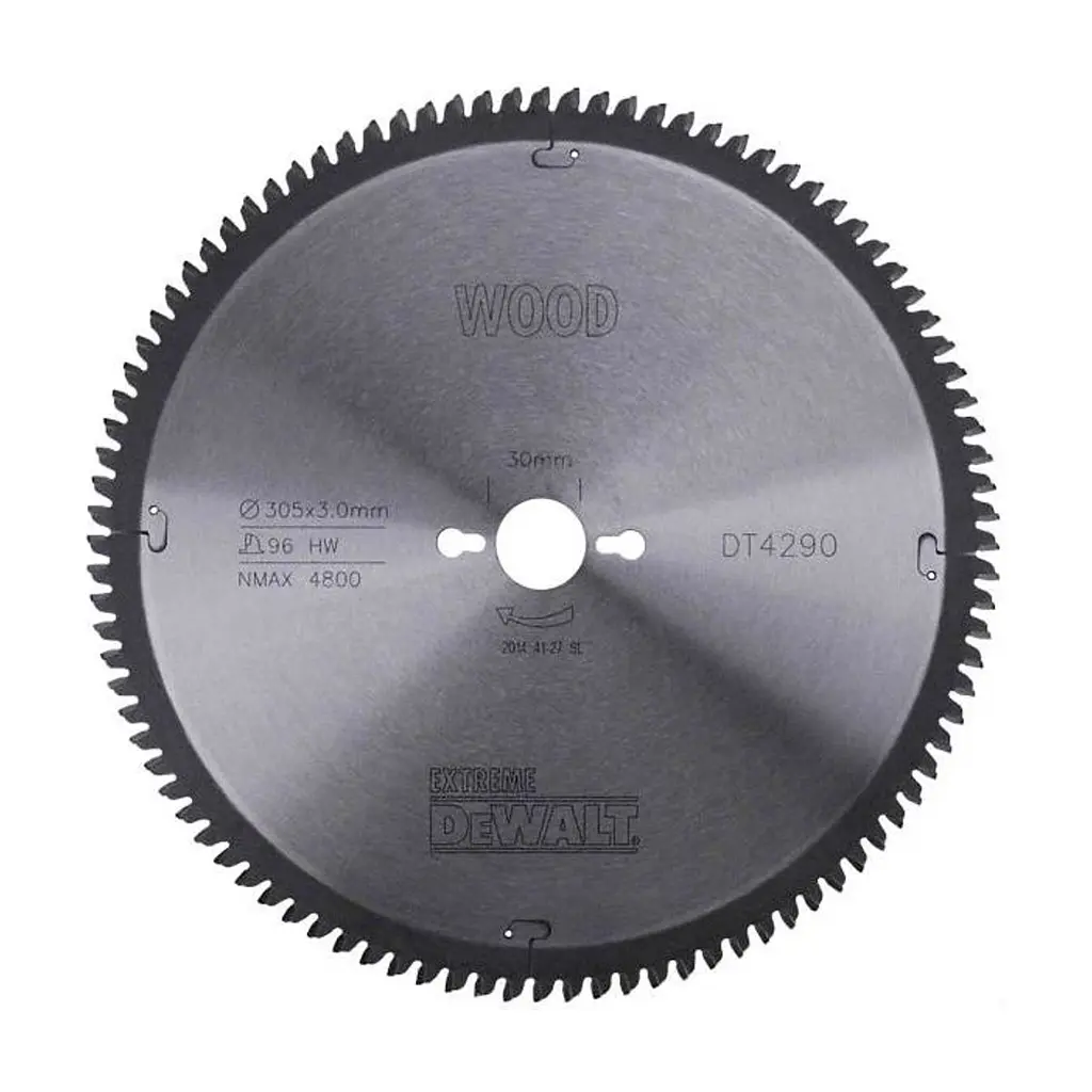 Диск пиляльний DeWALT EXTREME WORKSHOP, 305 х 30 мм, 96 z, TCG, - 5 градусів, надчистий різ (DT4290)