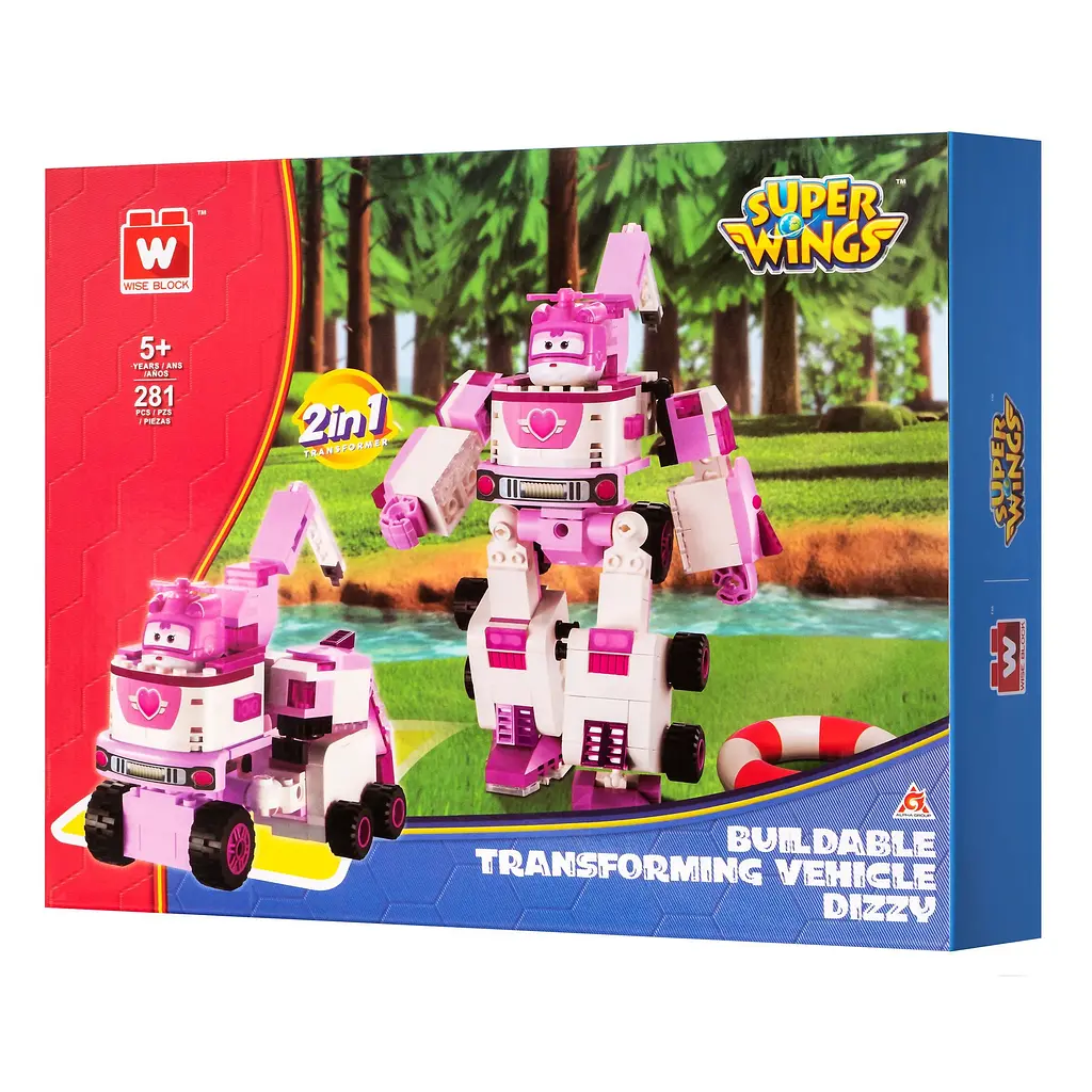 Конструктор-трансформер Super Wings Small Blocks 2-in-1 Buildable Transformer Vehicle Dizzy, Діззі (EU385006) - фото 3