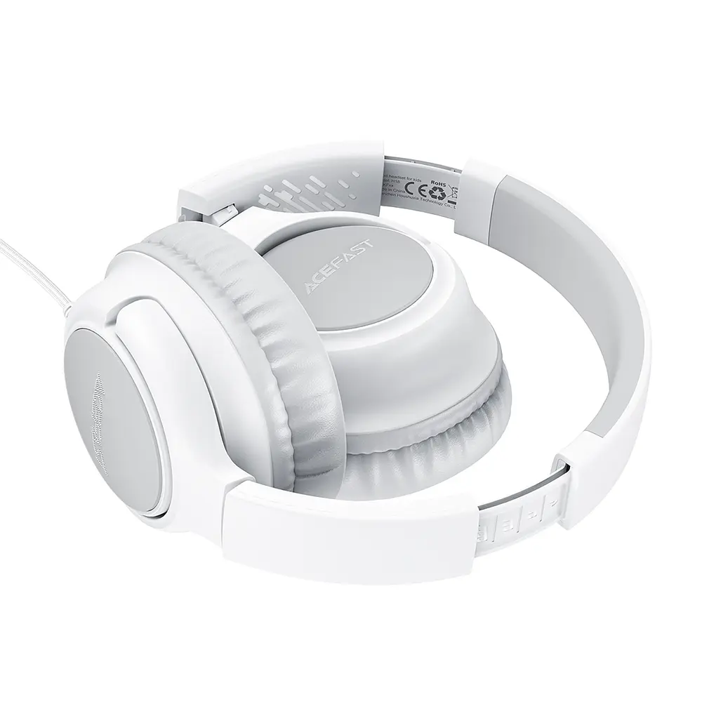 Навушники дротові ACEFAST H18 wired headset for kids Grey White - фото 2