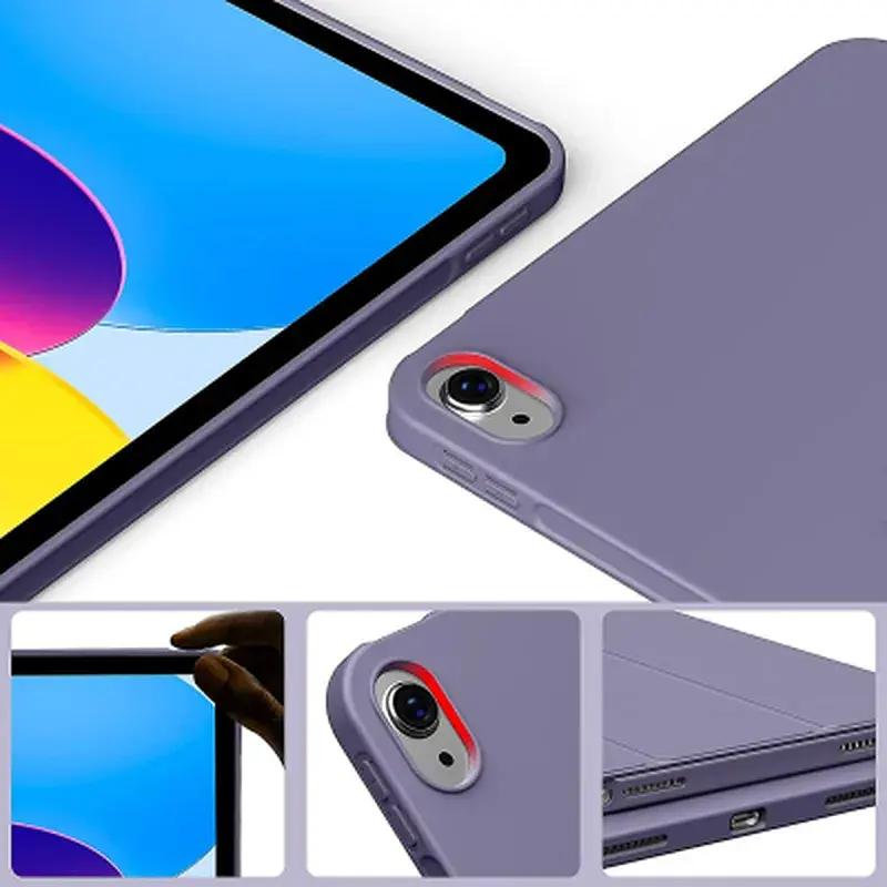 Чохол до планшета BeCover Tri Fold Soft TPU mount Apple Pencil Apple iPad 10.9" 2022/24/11" 2025 Purple (708463) - фото 3