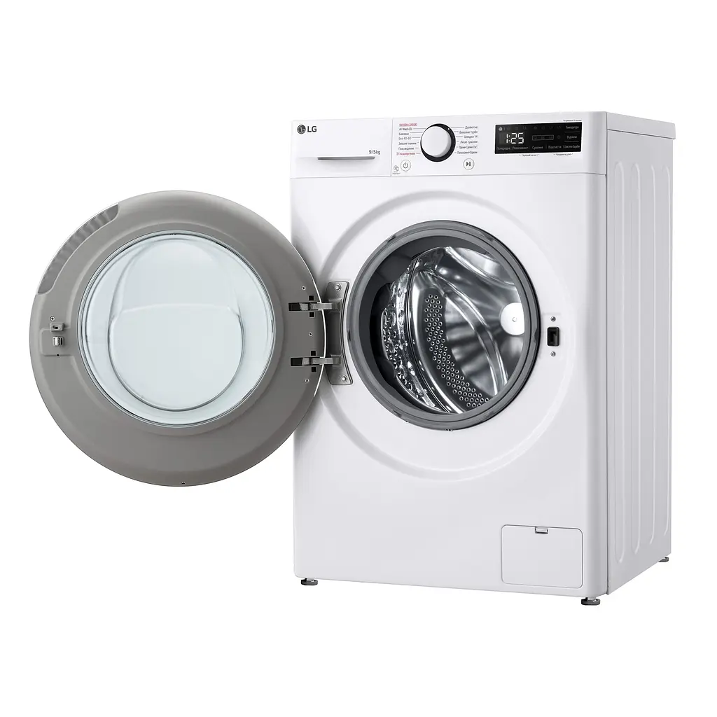 LG Прально-сушильна машина фронтальна, 9(5)кг, 1200, А, 48см, дисплей, пара, інвертор, білий - фото 5