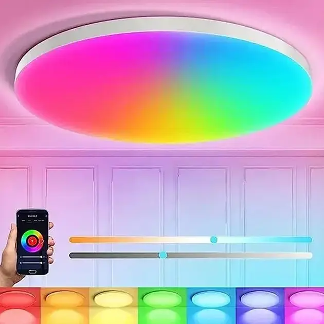 Стельовий LED світильник Ceiling Lamp Smart з RGB-підсвічуванням та пультом керування 24 Вт - фото 6