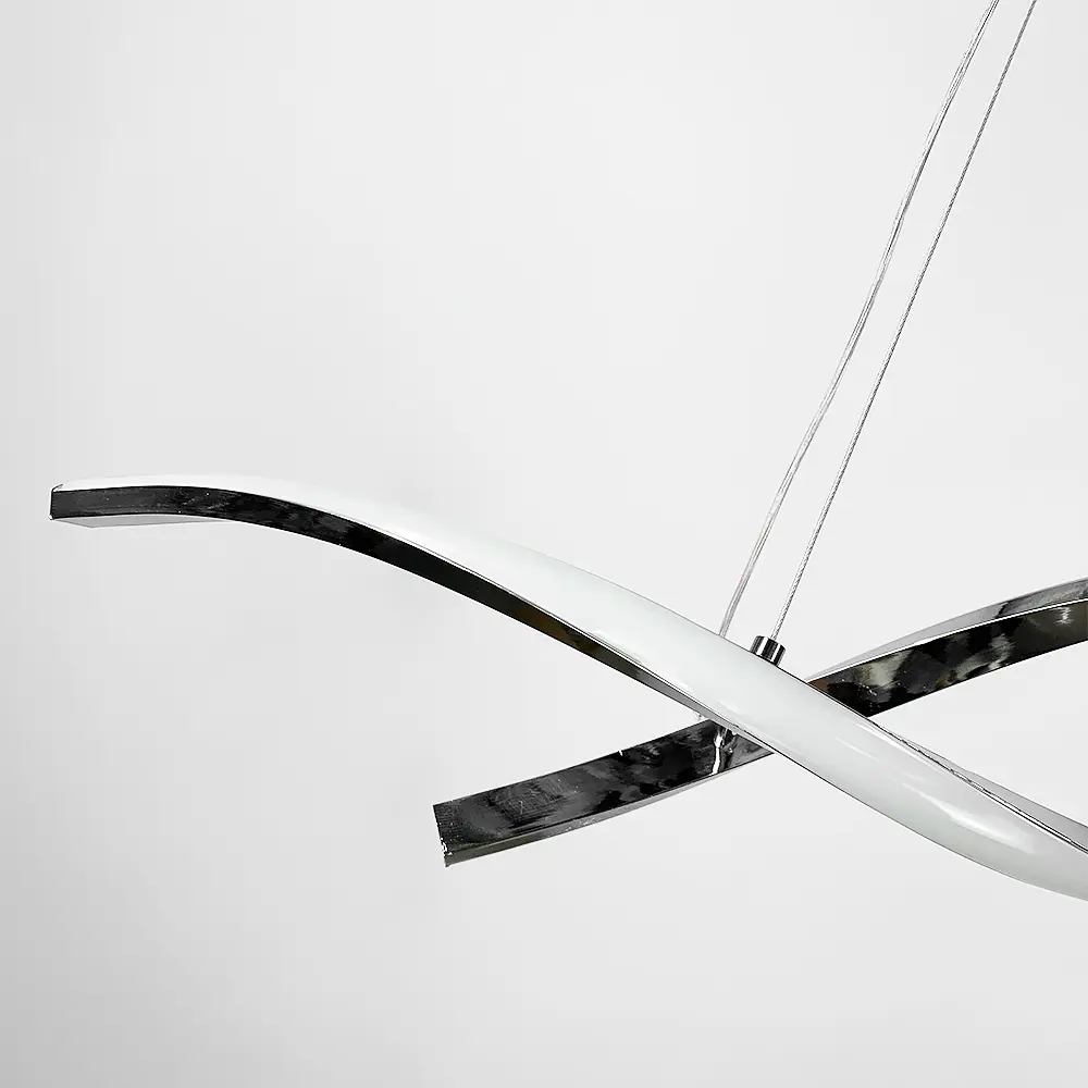 Удлиненная люстра Gemo Led в серебряном каркасе 120 см Line.F H 18L-1200 CH - фото 8