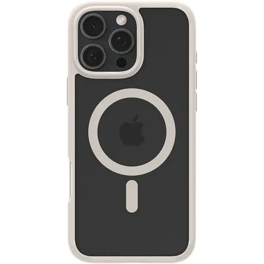 Прозорий чохол Spigen Ultra Hybrid MagSafe Frost Natural Titanium для iPhone 16 Pro Max (ACS08382) - фото 4