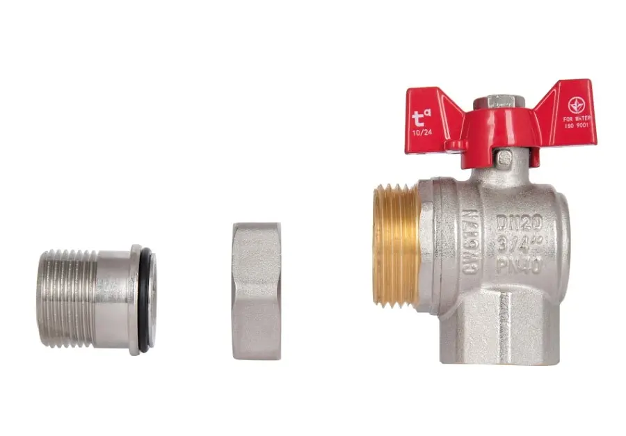 Кран кульовий Thermo Alliance "Американка" Standart 3/4" ВЗ кутовий, PN40, метелик SD222W20 - фото 7