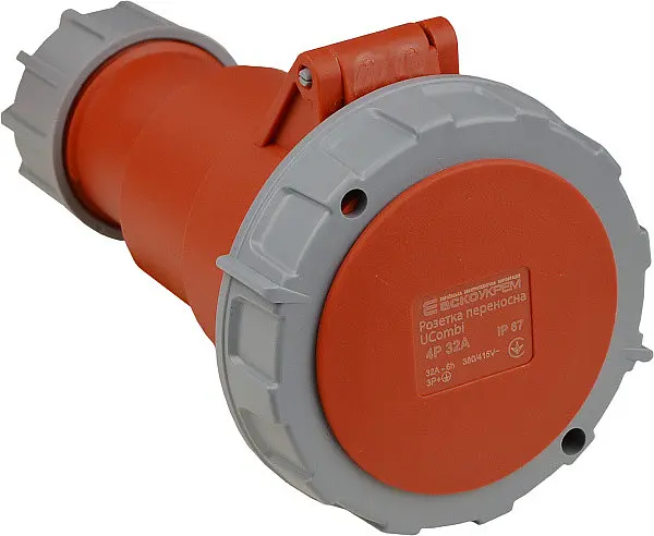 Розетка переносная P4 32А IP67 3P+PE UCombi АСКО-УКРЕМ (A0080010126) - фото 3