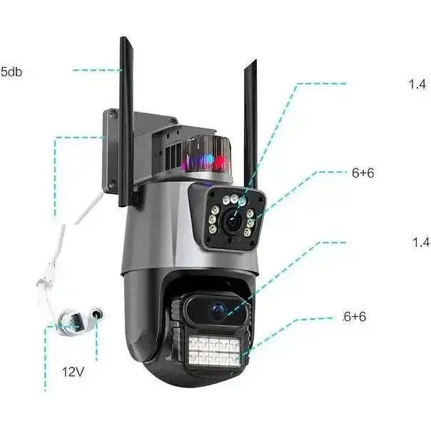 Вулична охоронна поворотна Wi-Fi камера Baellerry Dual Lens Zoom 8MP сирена, зум, віддаленим доступом онлайн - фото 2
