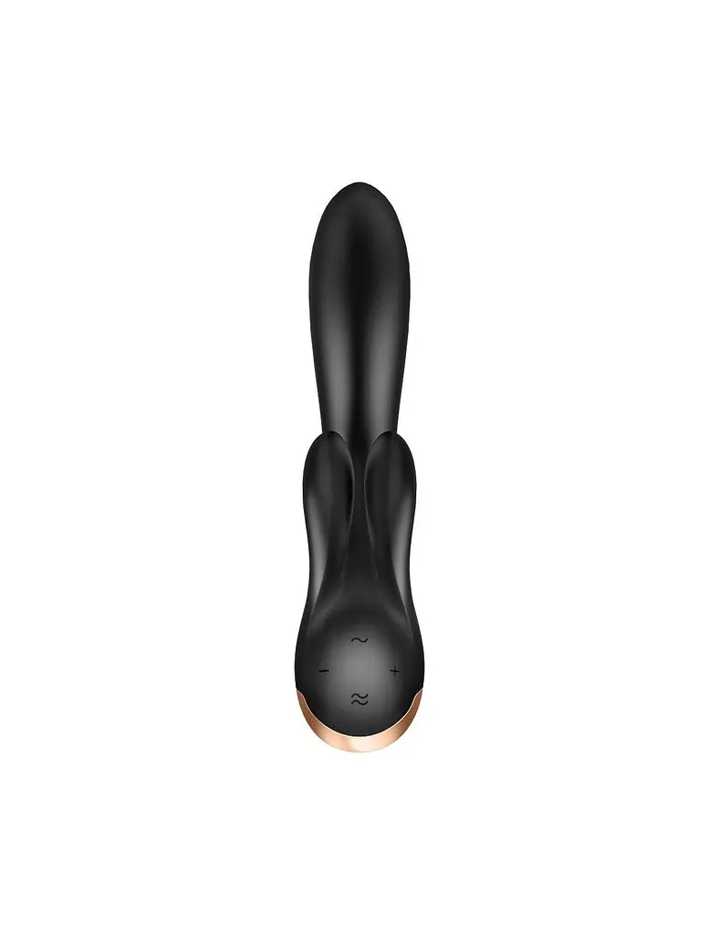 Смарт вібратор-кролик із подвійним відростком Satisfyer Double Flex Black - фото 3