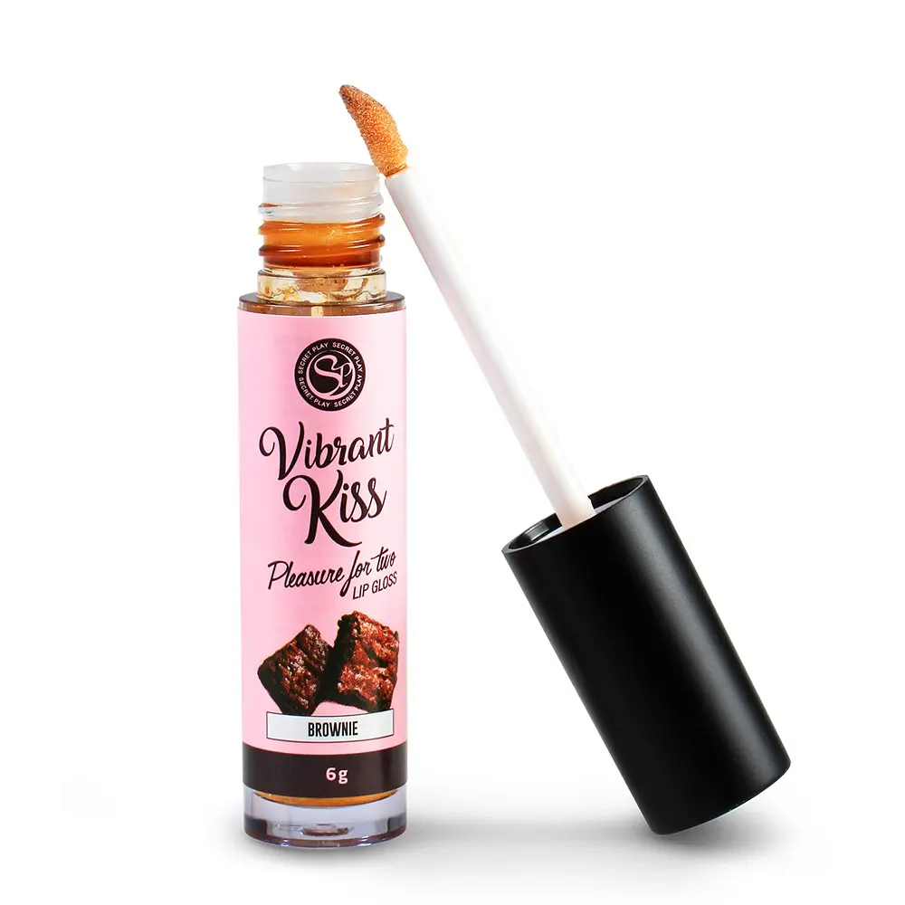 Блиск для губ зі смаком брауні Secret Play Vibrant Kiss з ефектом вібрації 6 г - фото 2