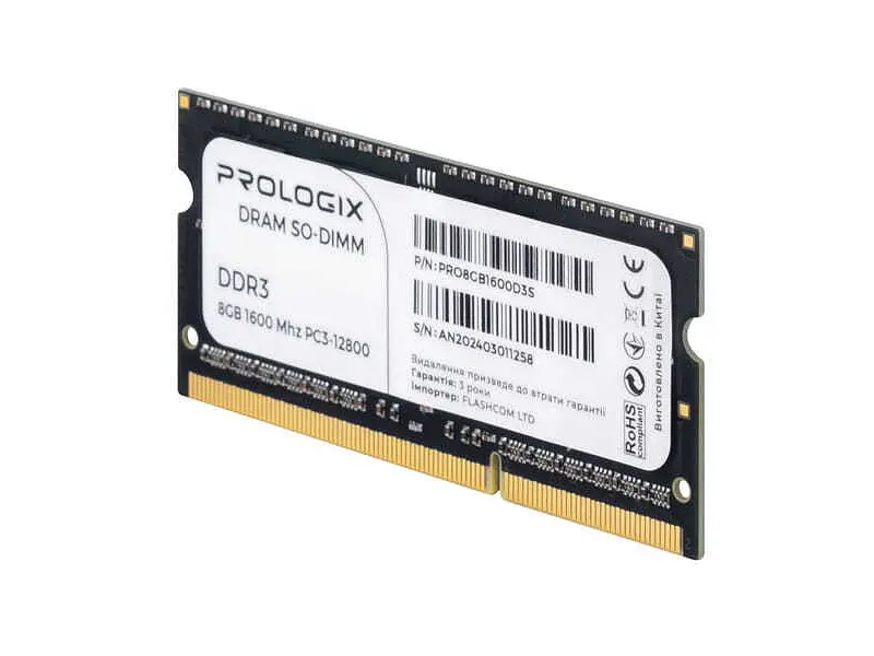 Модуль пам'яті PrologiX 8 GB SO-DIMM DDR3 1600 MHz (PRO8GB1600D3S) - фото 3