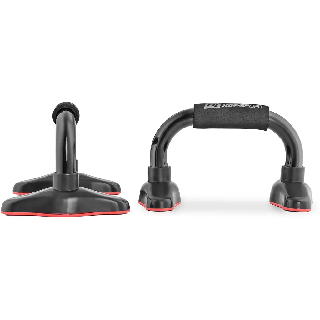 Упоры для отжиманий металлические Hop-Sport HS-M020PU черно-красные - фото 3